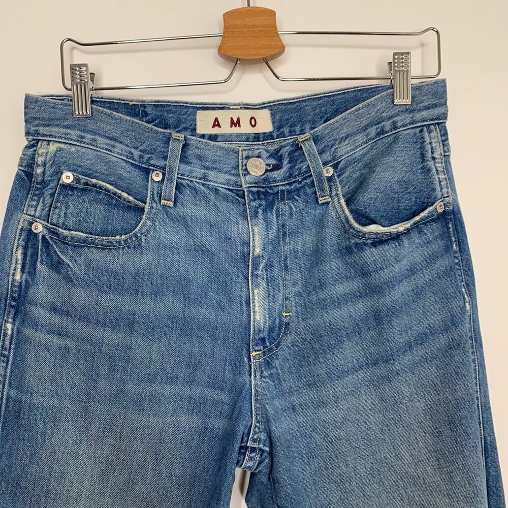 Amo Billie Jeans Womens Blue 100% Cotton Wide Leg Crop Size 27 - Picture 10 of 16